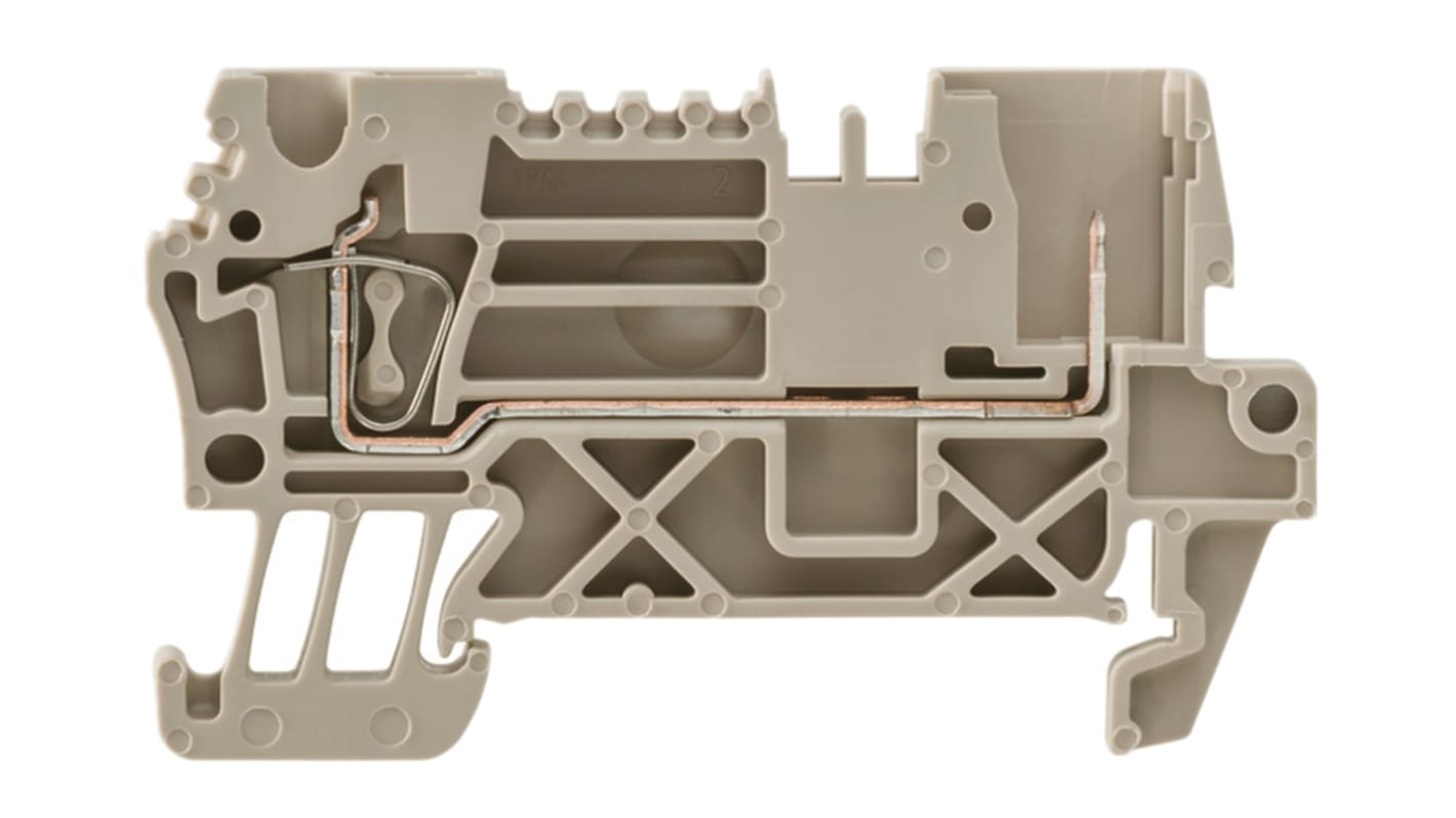 Weidmüller Z Series Dark Beige Feed Through Terminal Block, Single-Level, Clamp Termination