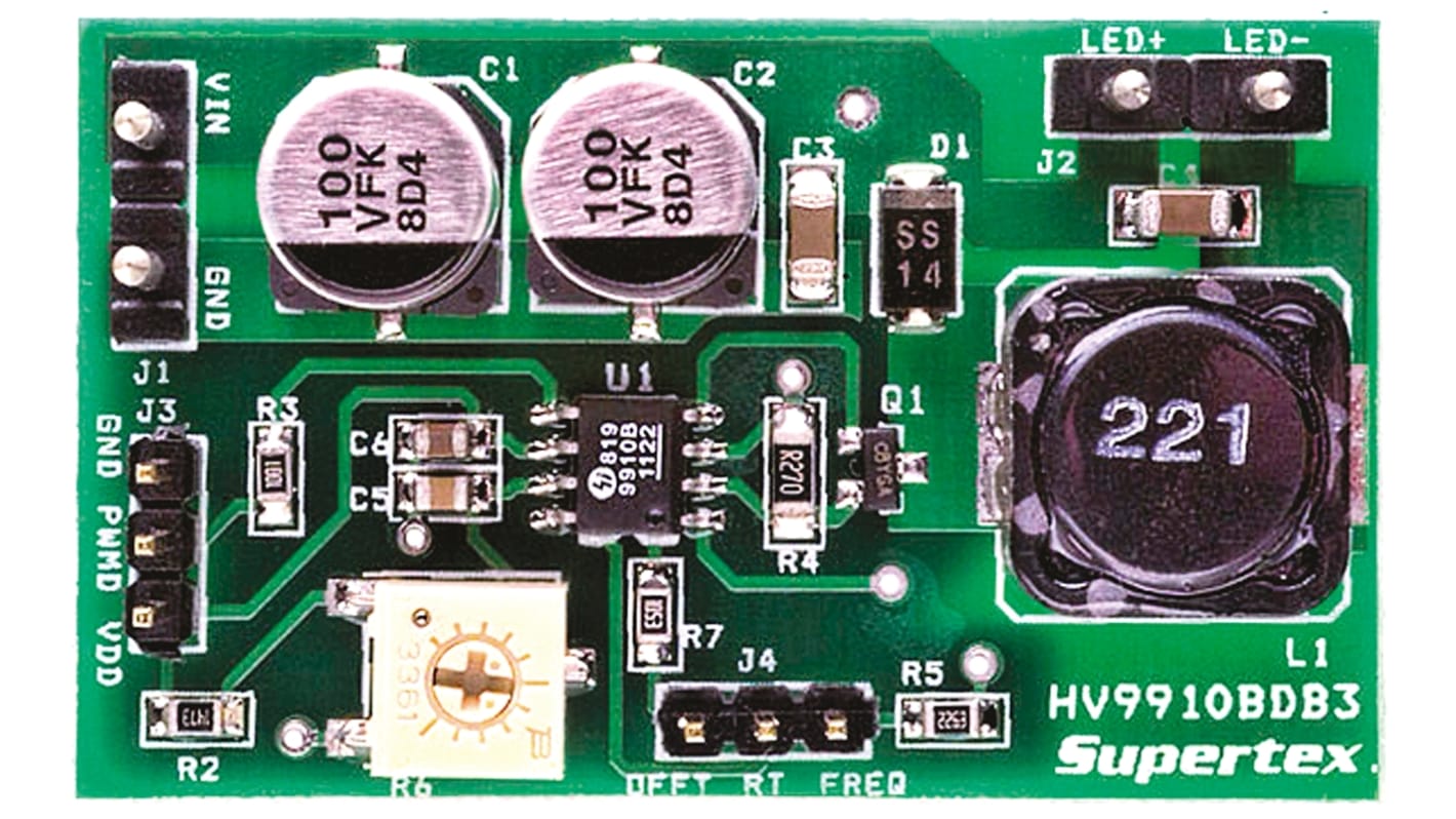 Scheda di valutazione, Microchip HV9910BDB3, Driver LED