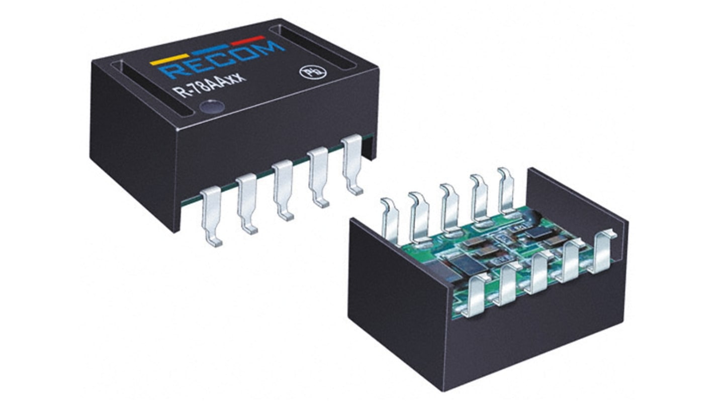 Recom Switching Regulator, Surface Mount, 3.3V dc Output Voltage, 4.75 → 32V dc Input Voltage, 500mA Output