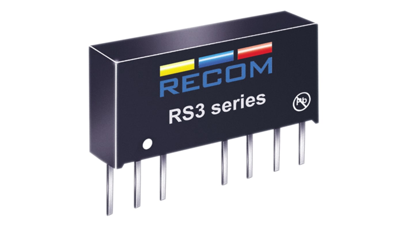 Convertisseur CC-CC isolé Recom, RS3, Montage traversant, 3W, 1 sortie, 12V c.c., 250mA