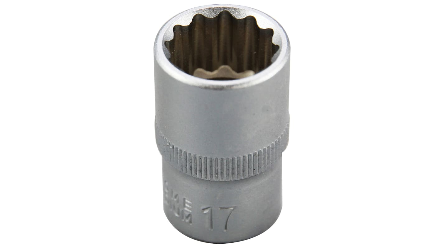 RS PRO 1/2 in Drive 17mm Standard Socket, 12 point