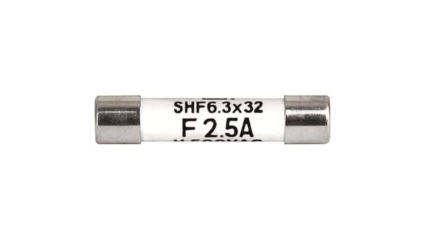 Fusible de cartucho cerámico Schurter, serie SHF 6.3x32, 500V ac, 3.15A, 6.3 x 32mm, acción rápida