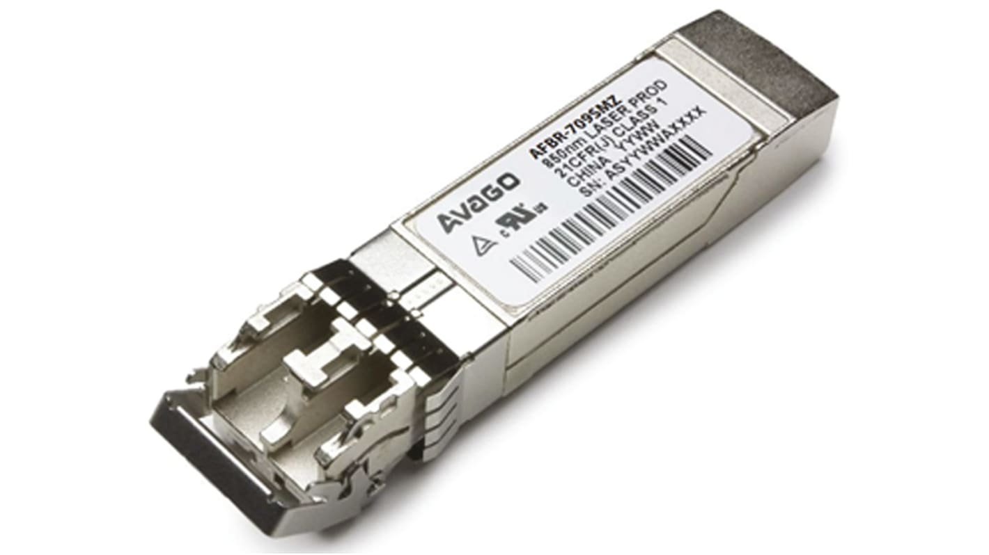 Transceptor de fibra óptica FIT-Foxconn, λ 860nm, vel. datos 10.313GBd, conector LC, mont. en panel de 20 pines