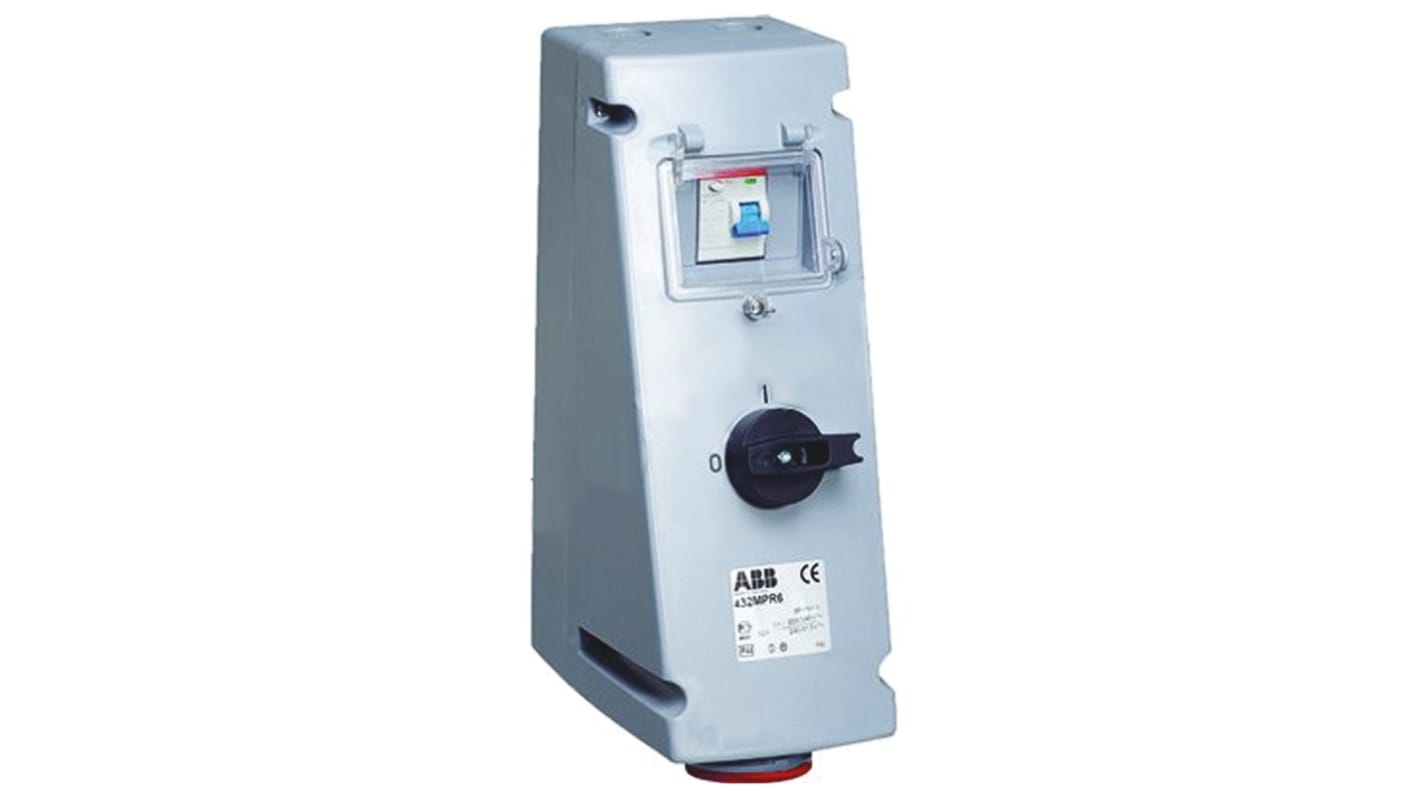 Amphenol Industrial CEE Steckvorrichtung abschaltbar, Buchse Rot Vertikal 3PN+E, 346 → 415 V / 32A, IP44