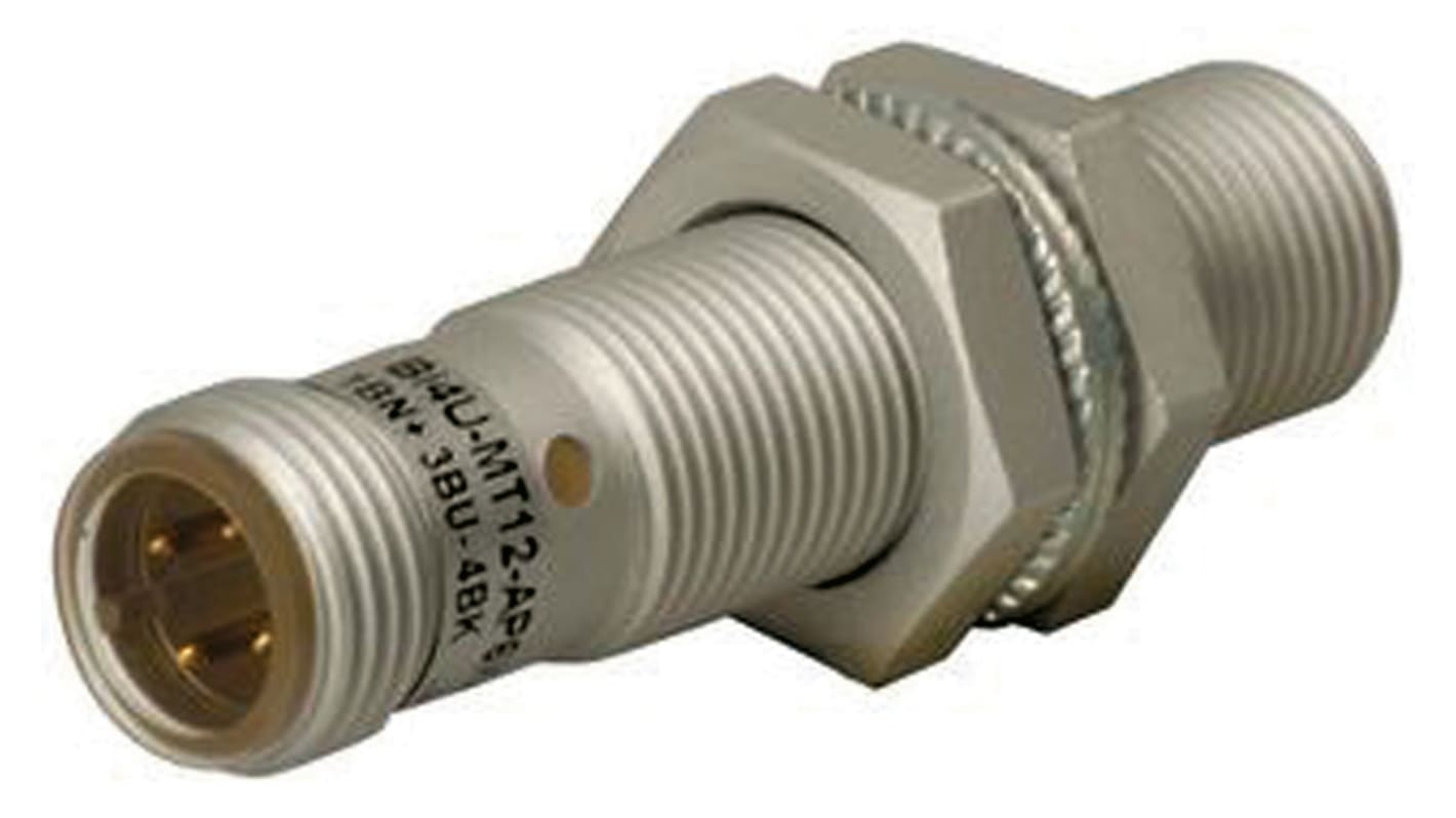 Sensor de proximidad Turck, M12 x 1, alcance 4 mm, salida PNP, 10 → 30 V dc, IP69K, 2kHz