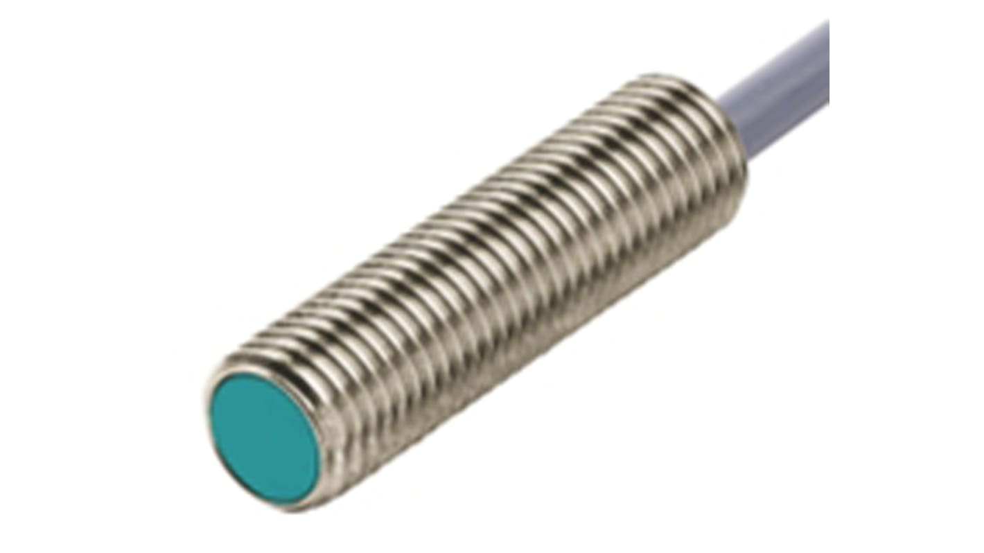 Pepperl + Fuchs Inductive Barrel-Style Proximity Sensor, M8 x 1, 2 mm Detection, PNP Output, 10 → 30 V dc, IP67