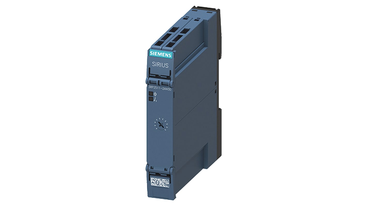 Siemens 3RP25 Series DIN Rail Mount Timer Relay, 12 → 240V ac/dc, 1-Contact, 0.5 → 10s, 1-Function, SPDT