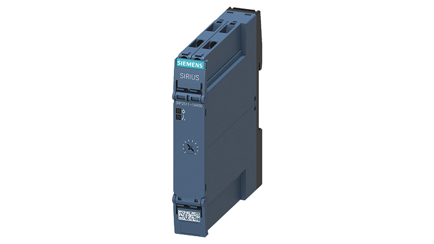 Siemens 3RP25 Series DIN Rail Mount Timer Relay, 12 → 240V ac/dc, 1-Contact, 0.5 → 10s, 1-Function, SPDT