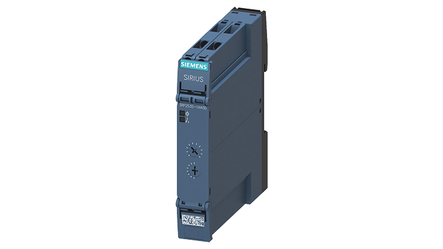 Siemens 3RP25 Series DIN Rail Mount Timer Relay, 12 → 240V dc, 1-Contact, 0.05 s → 100h, 1-Function, SPDT