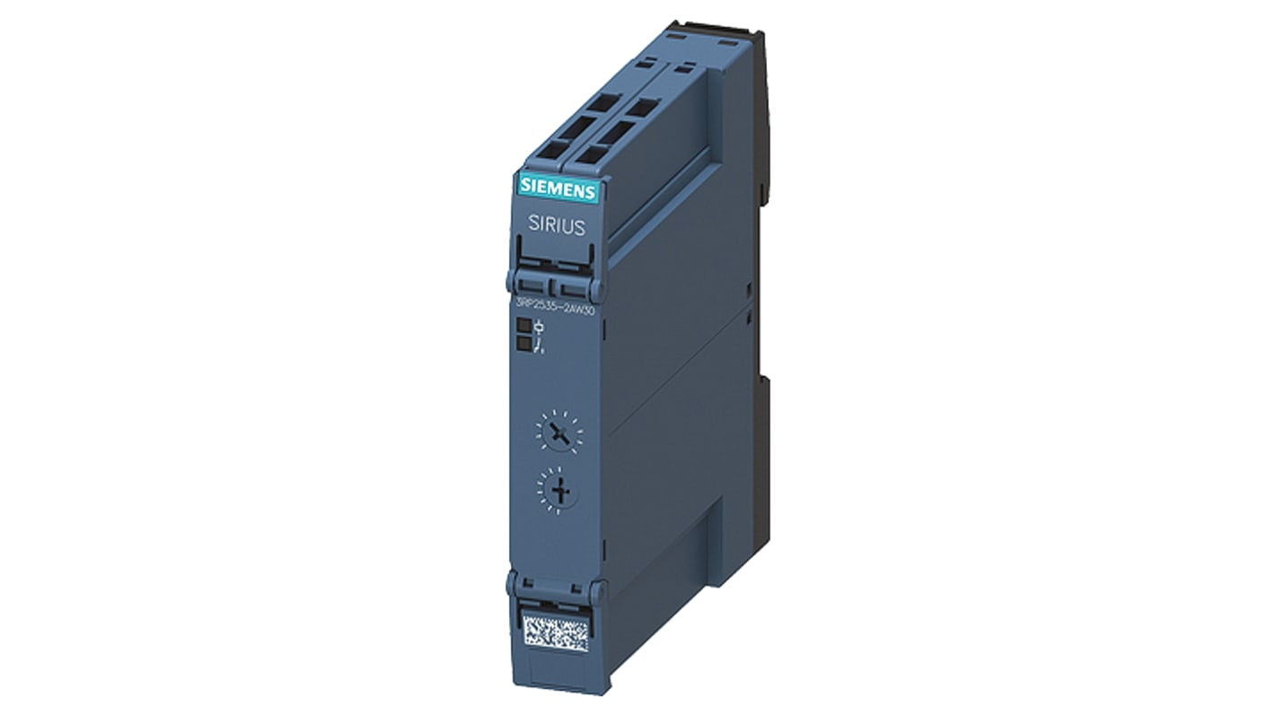 Siemens 3RP25 Series DIN Rail Mount Timer Relay, 12 → 240V dc, 1-Contact, 0.05 s → 100h, 1-Function, SPDT