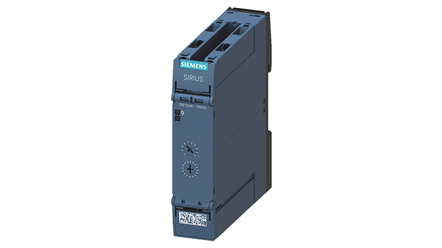 Timer Relay Siemens, intervallo 0.05 → 600s, 2 poli, DPDT, Guida DIN