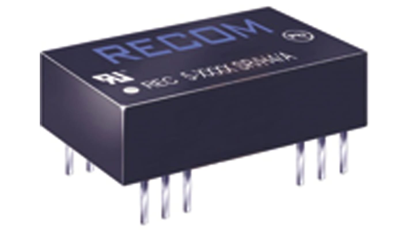 Recom REC5 DC-DC Converter, ±12V dc/ ±210mA Output, 4.5 → 9 V dc Input, 5W, Through Hole, +75°C Max Temp -40°C