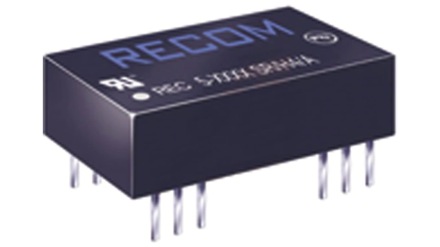 Recom REC5 DC-DC Converter, 9V dc/ 556mA Output, 9 → 18 V dc Input, 5W, Through Hole, +75°C Max Temp -40°C Min