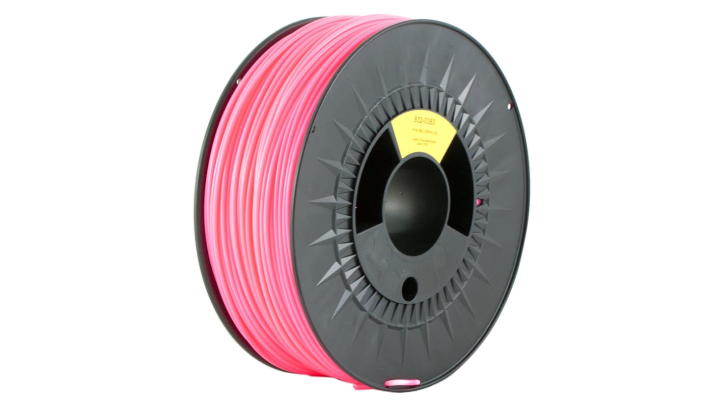 RS PRO 2.85mm Pink ABS 3D Printer Filament, 1kg