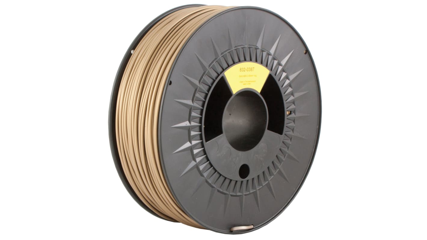 RS PRO 2.85mm Gold ABS 3D Printer Filament, 1kg RS