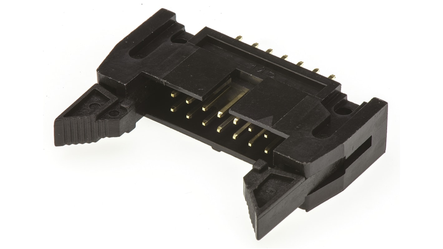 Amphenol ICC T816 Series Straight Through Hole PCB Header, 14 Contact(s), 2.54mm Pitch, 2 Row(s), Shrouded