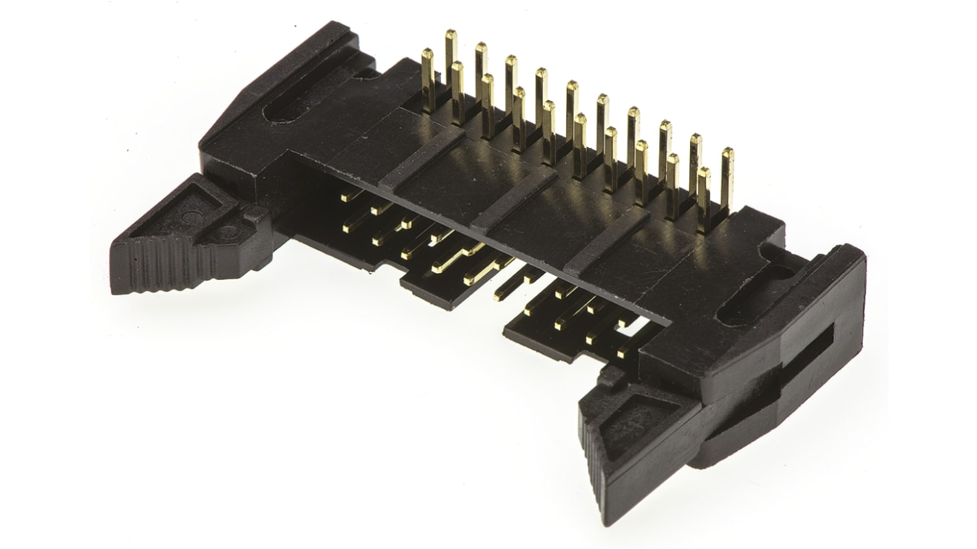 Amphenol ICC T816 Series Right Angle Through Hole PCB Header, 20 Contact(s), 2.54mm Pitch, 2 Row(s), Shrouded