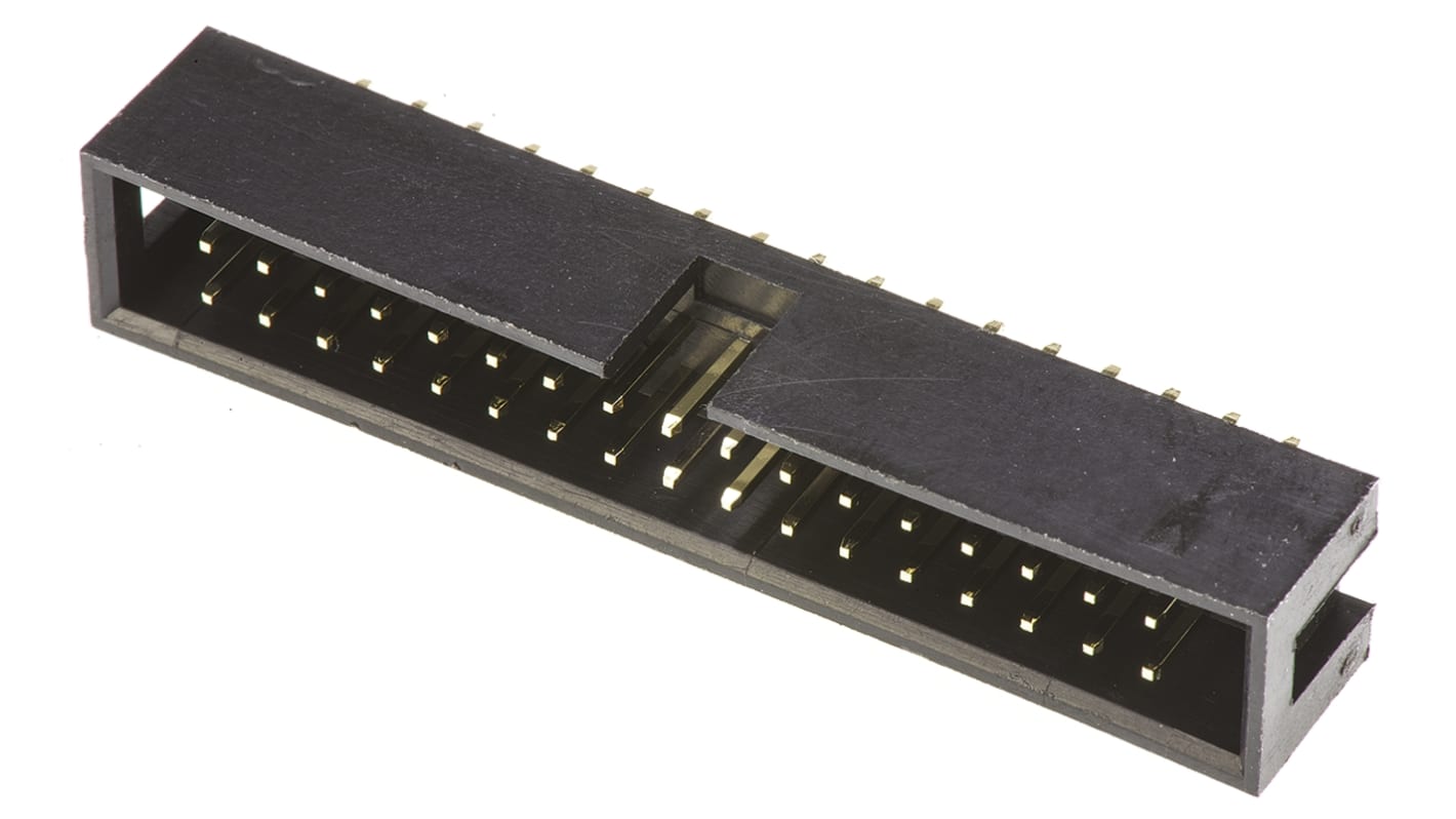 Amphenol ICC T821 Series Straight Through Hole PCB Header, 34 Contact(s), 2.54mm Pitch, 2 Row(s), Shrouded