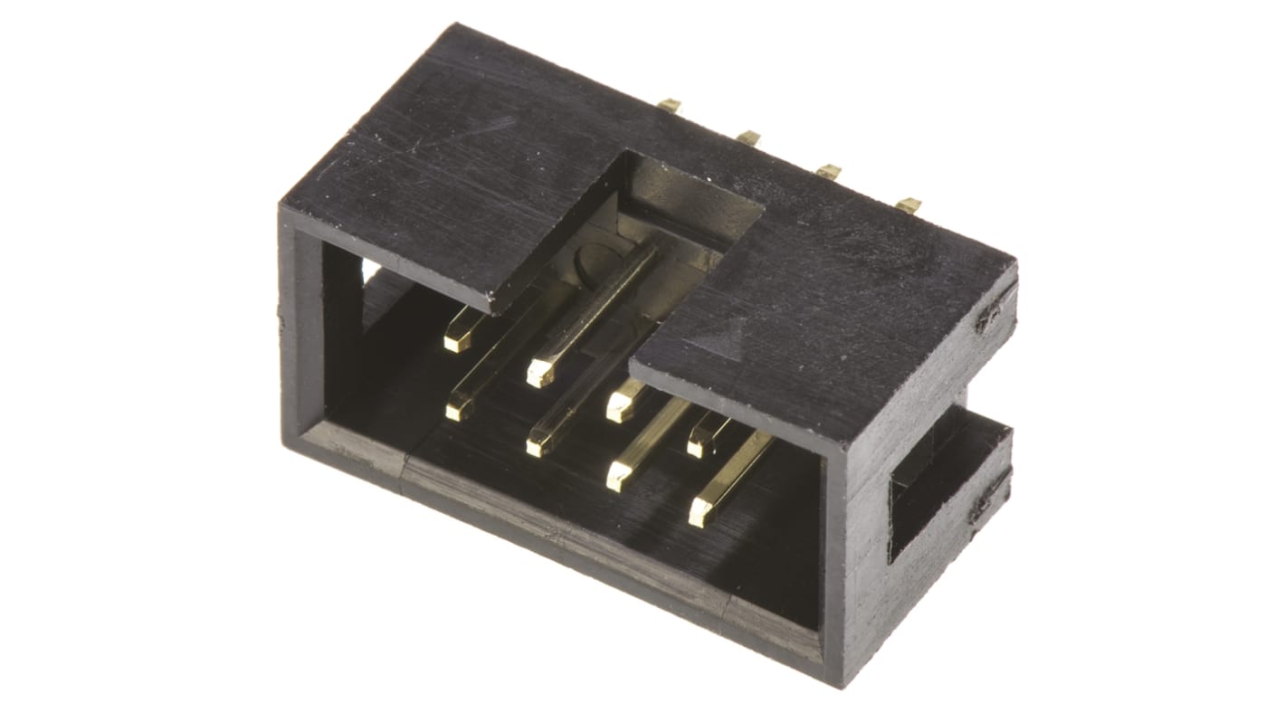 Amphenol ICC T821 Series Straight Through Hole PCB Header, 8 Contact(s), 2.54mm Pitch, 2 Row(s), Shrouded