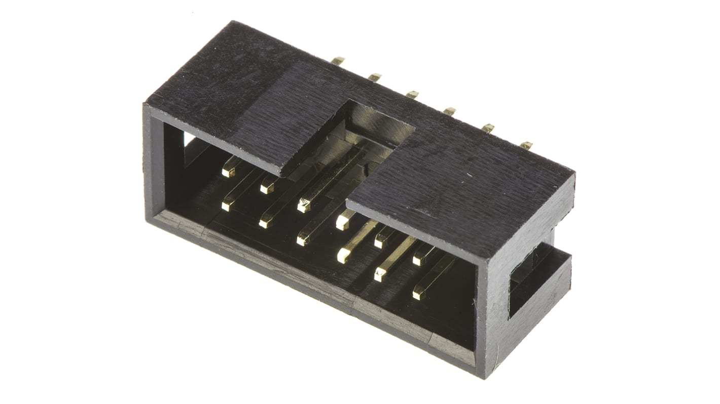 Amphenol ICC T821 Series Straight Through Hole PCB Header, 12 Contact(s), 2.54mm Pitch, 2 Row(s), Shrouded