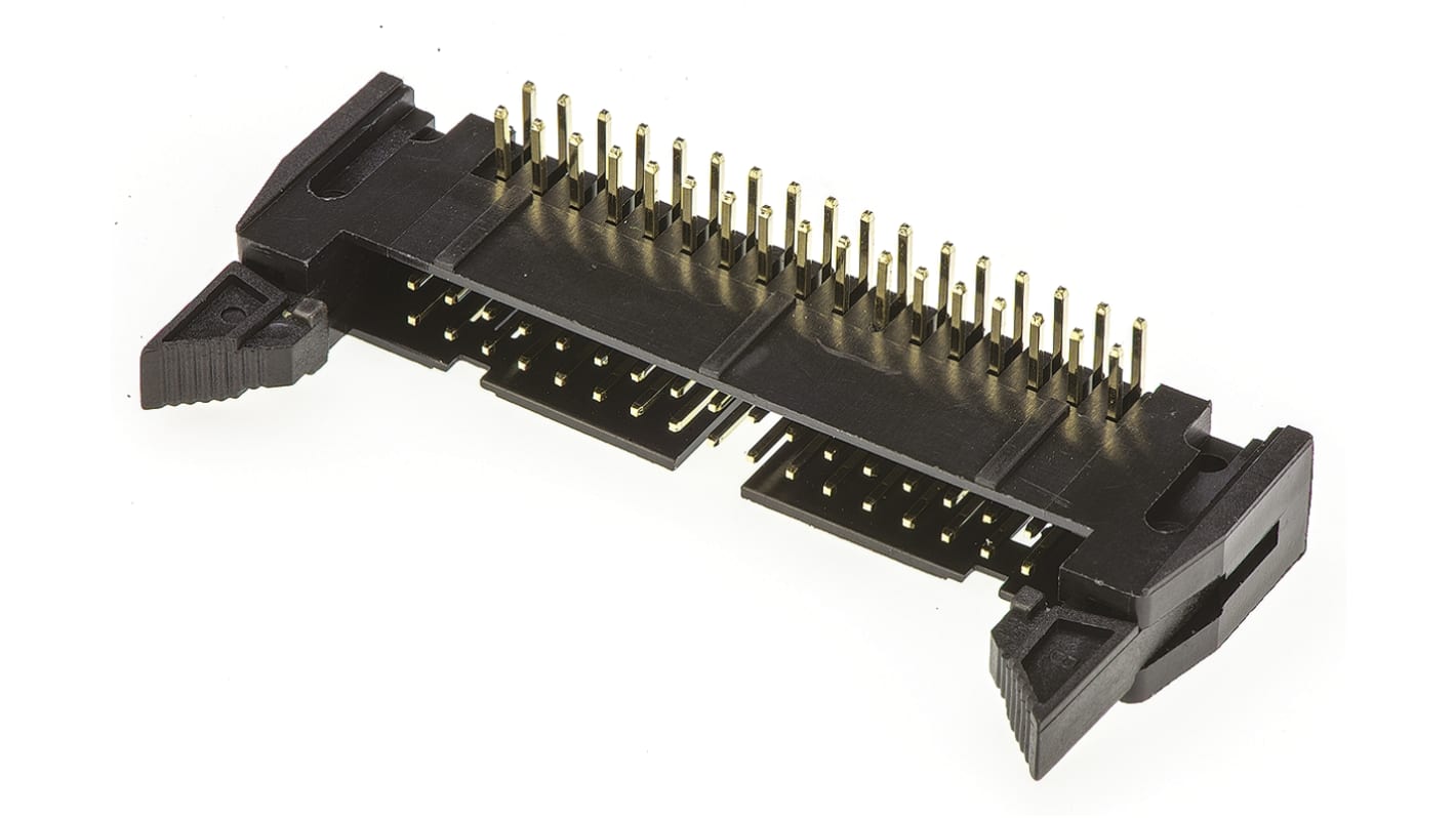 Amphenol ICC T816 Series Right Angle Through Hole PCB Header, 34 Contact(s), 2.54mm Pitch, 2 Row(s), Shrouded