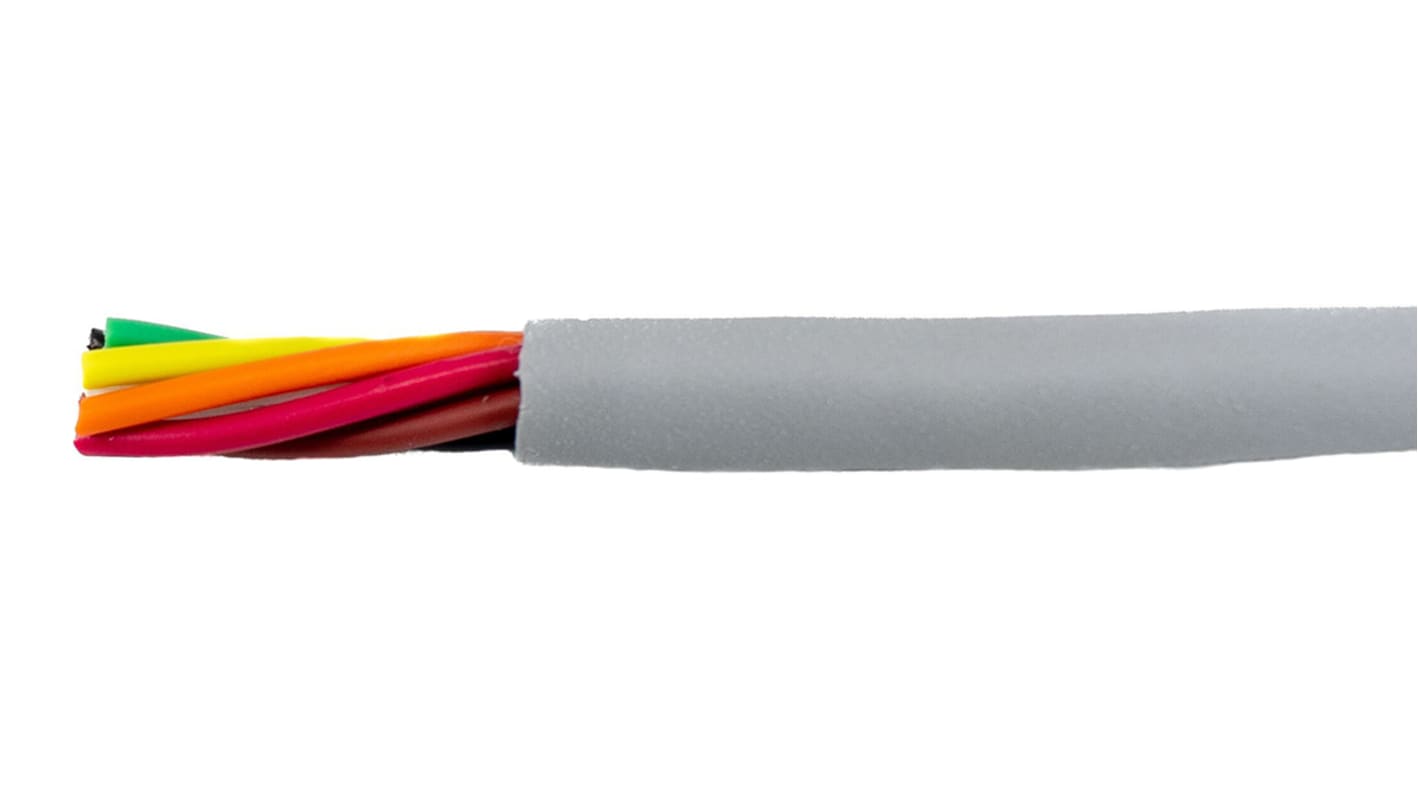 Alpha Wire Ecogen Ecocable Mini ECO Steuerkabel, 6-adrig x 0,09 mm² Grau, 30m, 28 AWG,  ungeschirmt