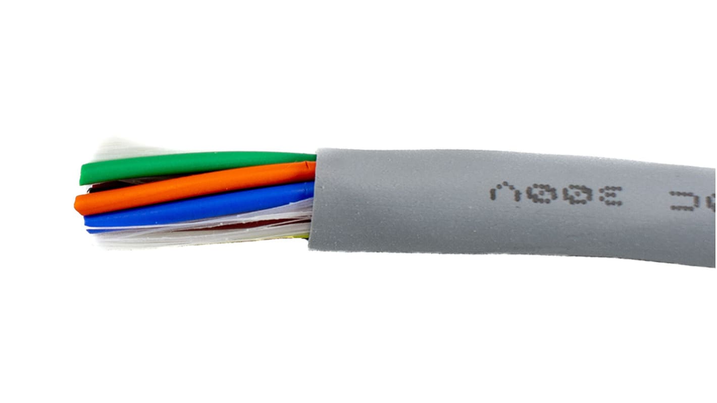 Cable de control Alpha Wire Ecogen Ecocable Mini de 10 núcleos, 0.24 mm², Ø ext. 4.83mm, long. 30m, 300 V, Libre de