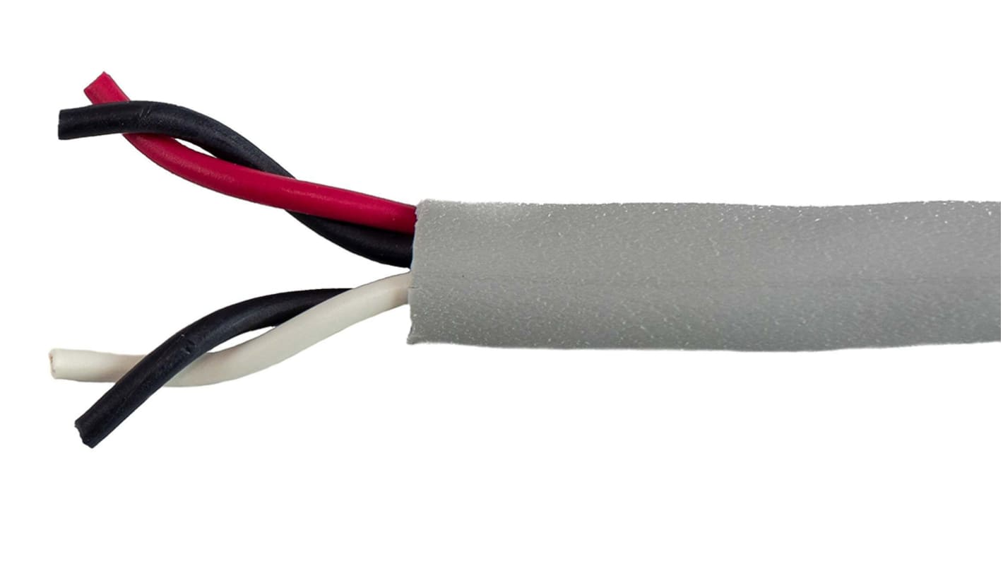 Alpha Wire Ecogen Ecocable Mini Datenkabel, 2-paarig 0,241 mm² Ø 4.11mm Keine Schirmung MPPE isoliert Twisted Pair Grau