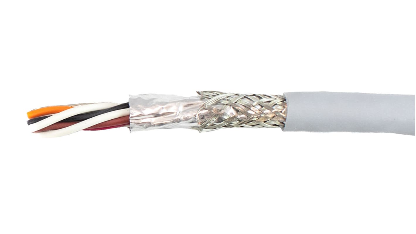 Cable de datos apantallado Alpha Wire Ecogen Ecocable Mini de 8 conductores, 4 pares, 0.241 mm², 24 AWG, long. 30m, Ø