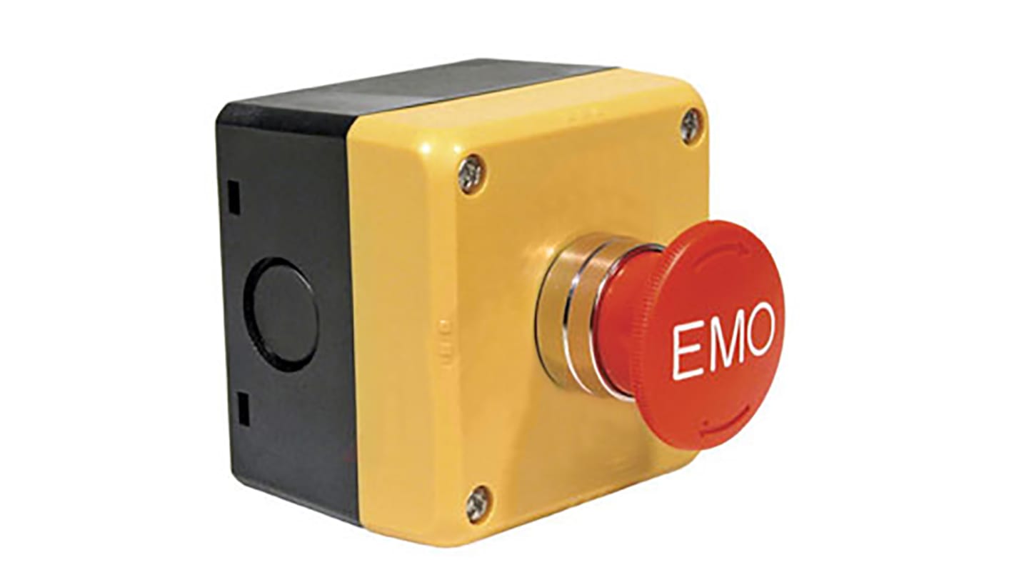 Idec HW Series Emergency Stop Push Button, Surface Mount, 2NC, IP65