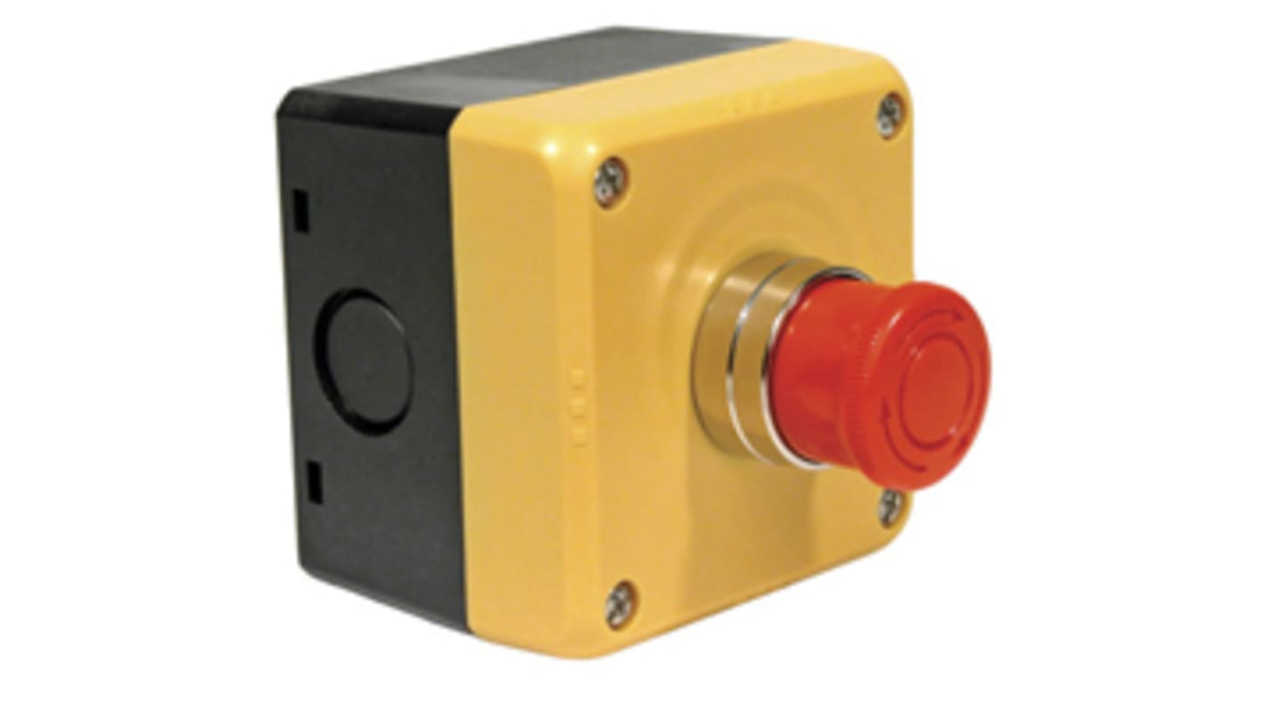 Idec HW Series Emergency Stop Push Button, Surface Mount, NC/NO, IP65