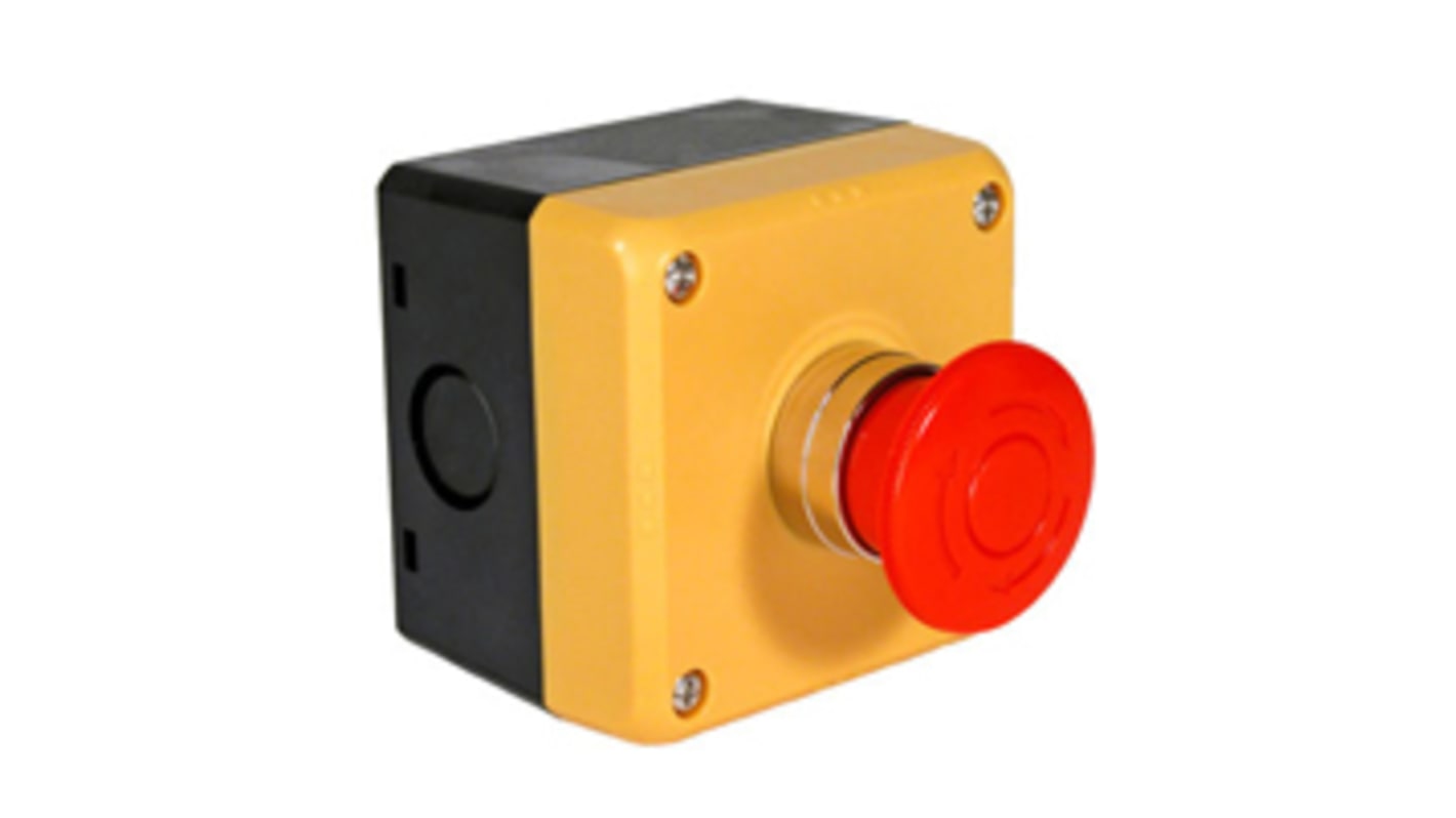 FB1WHW4BV411R Idec HW Series Emergency Stop Push Button, Surface Mount, NC/NO, IP65 RS