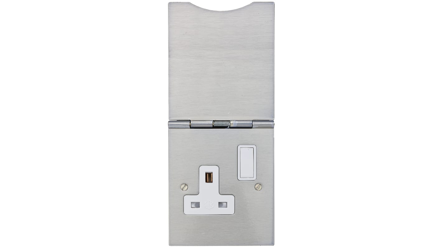 740BRC MK Electric 1 Gang Plug Socket, 13A, Type G British, Indoor