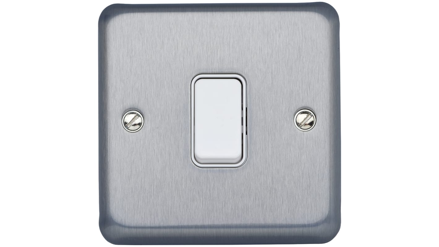 MK Electric Rocker Light Switch, 2 Way, 1 Gang, Albany Plus