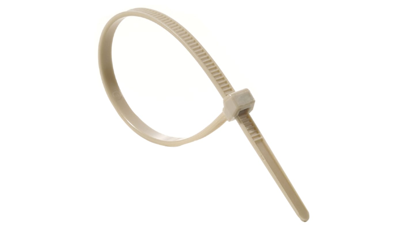 Brida HellermannTyton 111 de Poliéter Éter Cetona (PEEK) Beige, 220mm x 4,7 mm, PT220