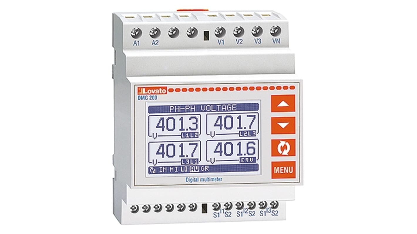 Contatore di energia Lovato, 1-2-3 fasi, display LCD