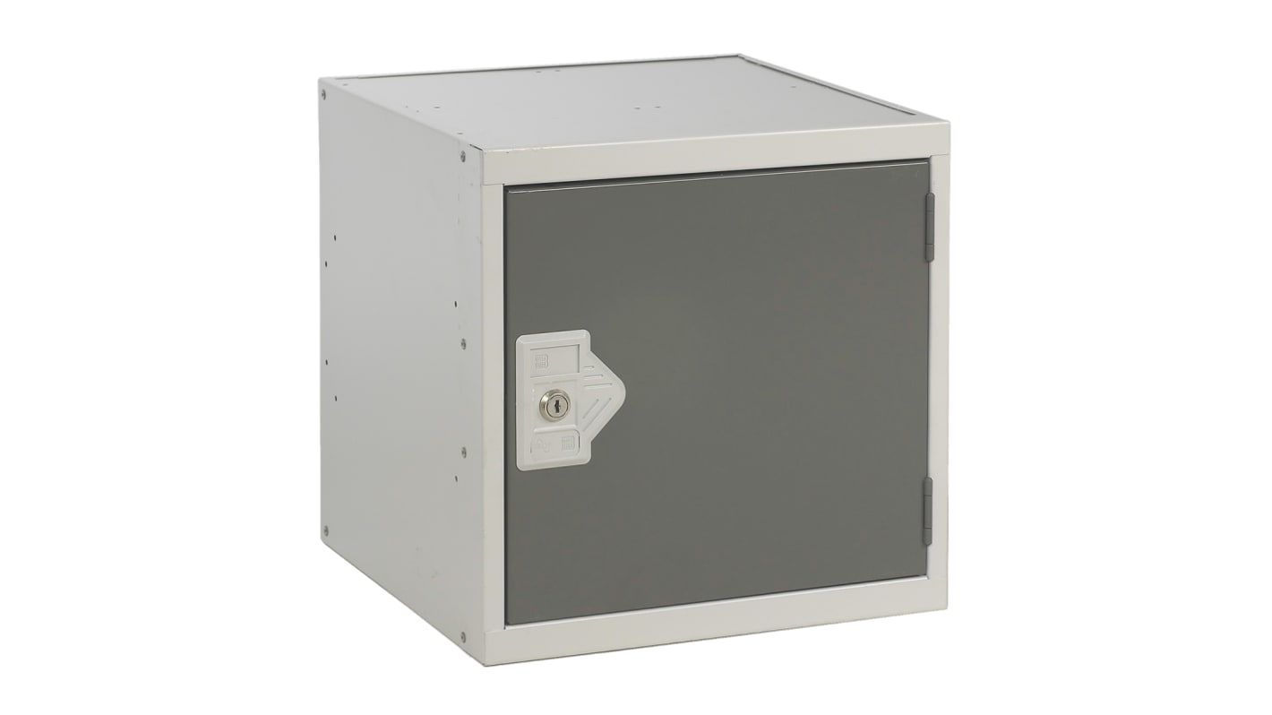 RS PRO 1 Door Steel Grey Storage Locker, 380 mm x 380 mm x 380mm