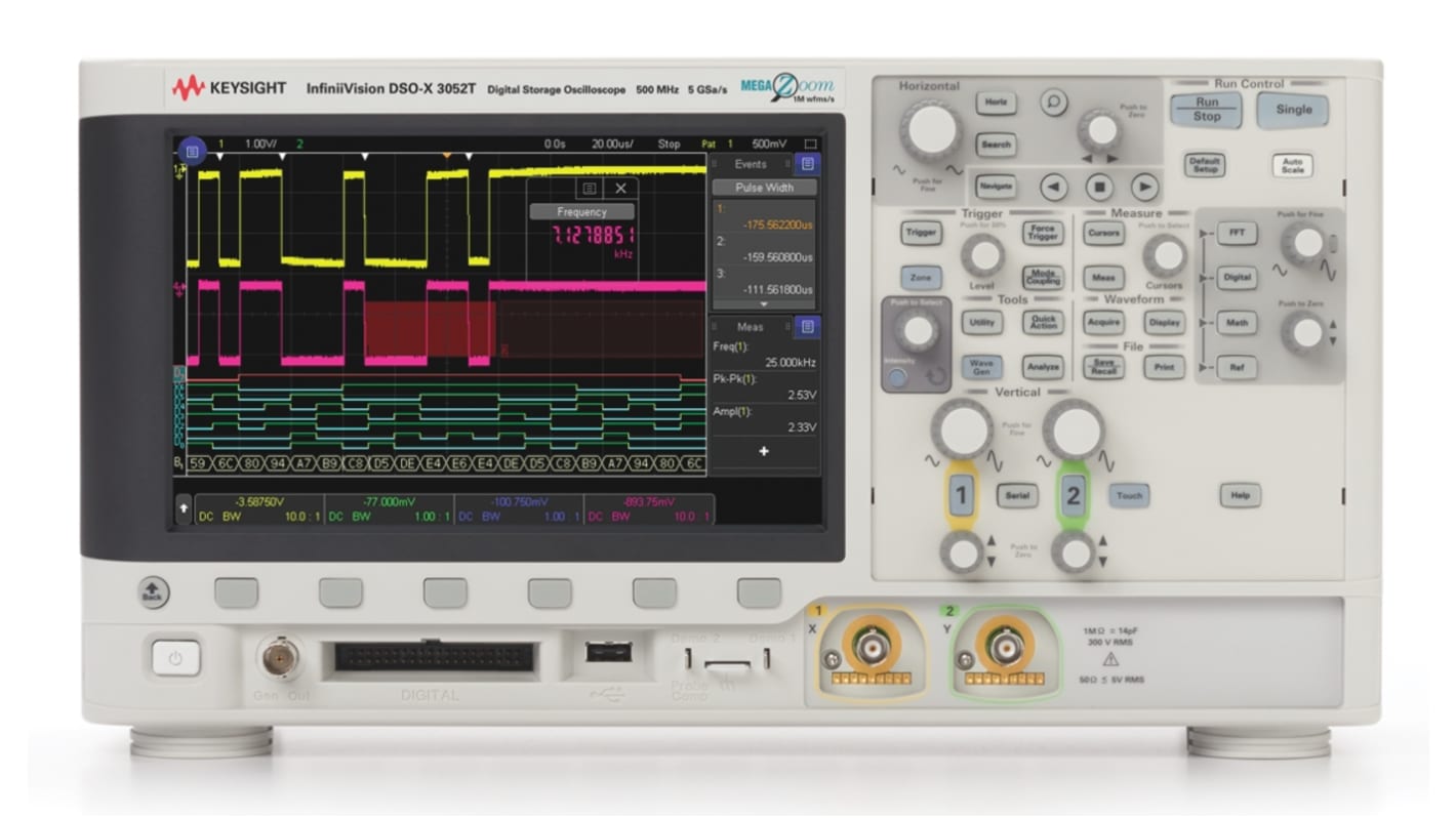 Oscilloscope De table Keysight série 3000 X, 500MHz, Etalonné RS