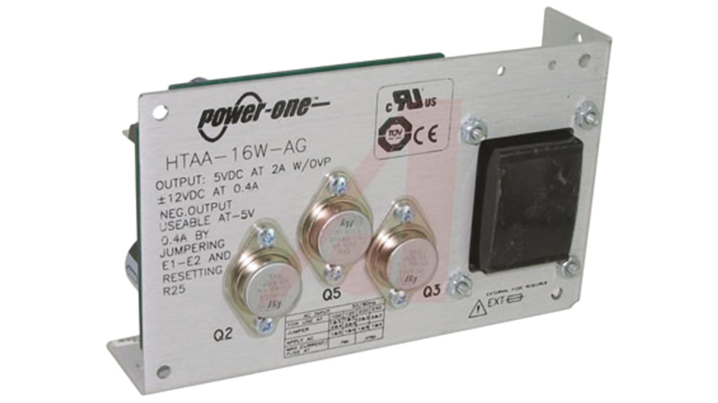 BEL POWER SOLUTIONS INC リニア電源, 出力電圧-5 V, 5 V, 12 V 入力電圧100 → 264V ac HTAA-16W-AG 出力数：3
