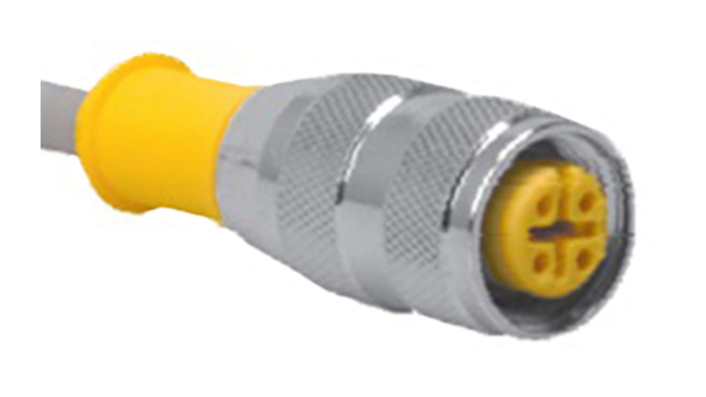 Cable de conexión Turck, con. A M12 Hembra, 4 polos, long. 15m, 250 V, 4 A, IP68, IP69K