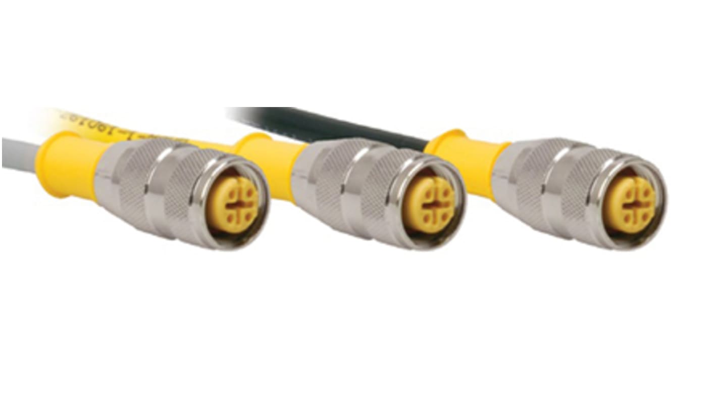 Cable de conexión Turck, con. A M12 Hembra, 5 polos, con. B M12 Macho, 5 polos, long. 1m, 250 V, 4 A, IP68, IP69K