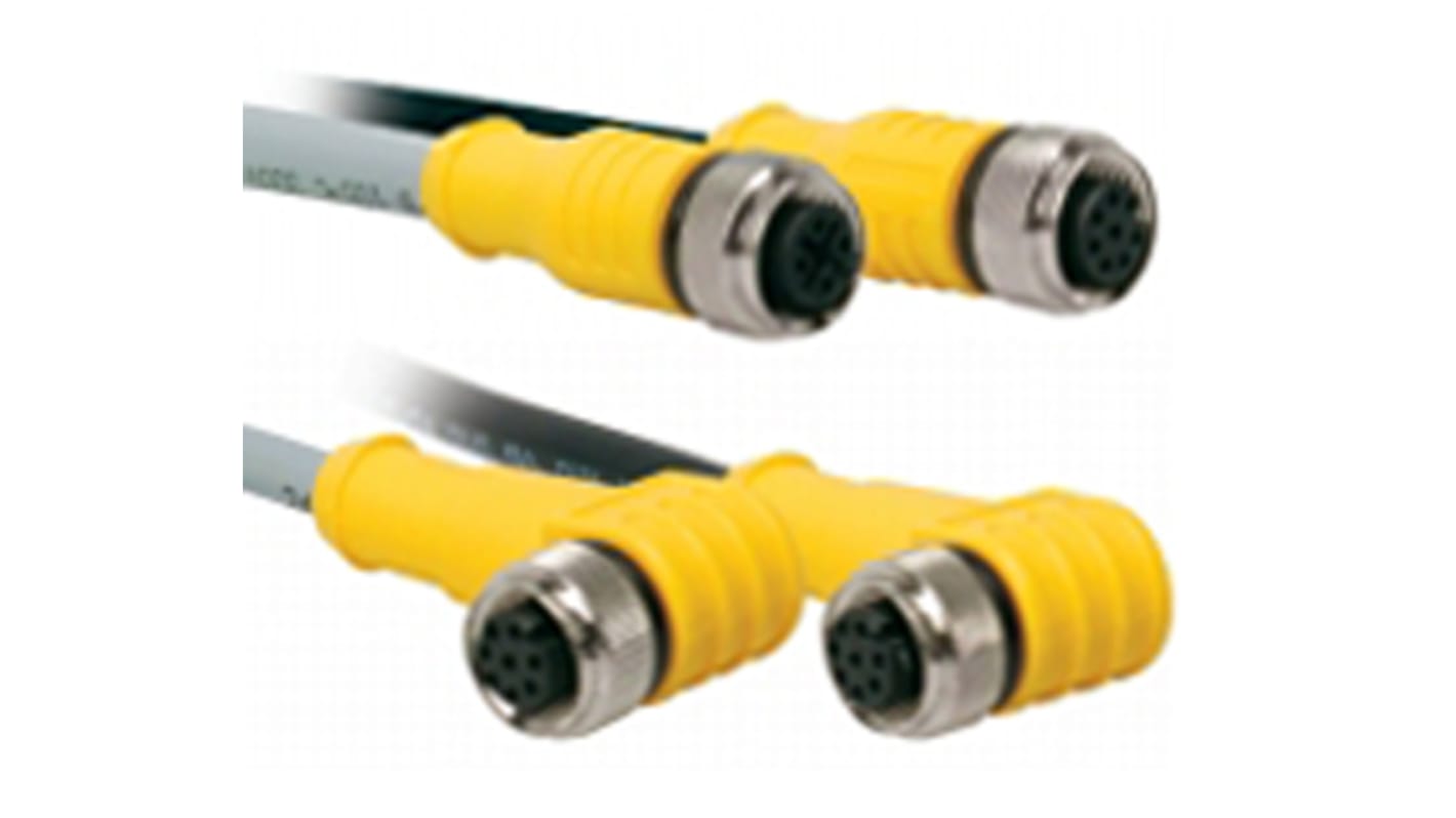 Cable de conexión Turck, con. A M12 Hembra, 12 polos, con. B M12 Macho, long. 1m, 60 VAC, 75 VDC, 2 A, IP68, IP69K