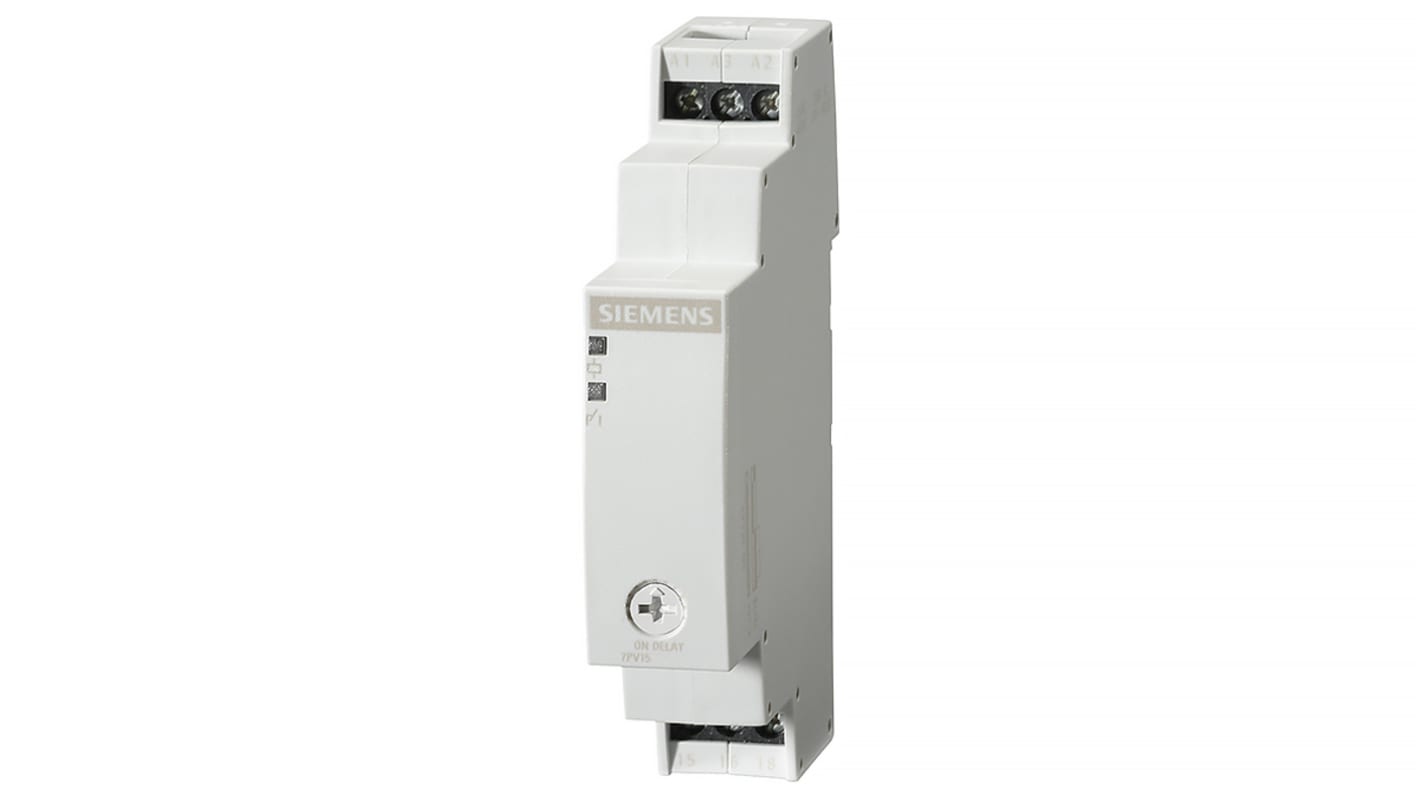 Siemens DIN Rail Mount Timer Relay, 200 → 240V, 1-Contact, 0.5 → 10s, 1-Function, SPDT