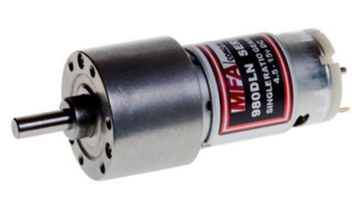 RS PRO Brushed Geared DC Geared Motor, 7 W, 12 V dc, 59 Ncm, 2.6rpm, 6mm Shaft Diameter