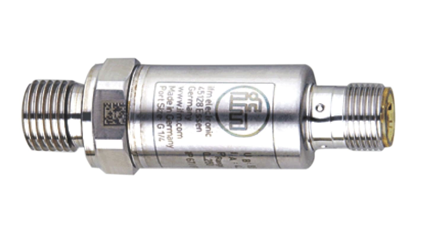 Sensor de presión manométrica ifm electronic, 0bar → 16bar, G1/4, 16 → 36 V dc, salida analógica, para Gas,