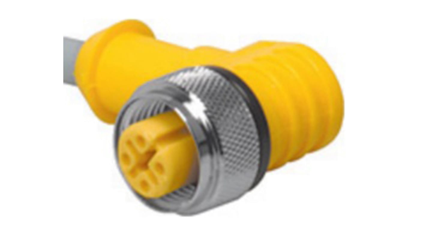 Cable de conexión Turck, con. A M12 Hembra, 4 polos, con. B Sin terminación, long. 5m, 250 V, 4 A, IP68