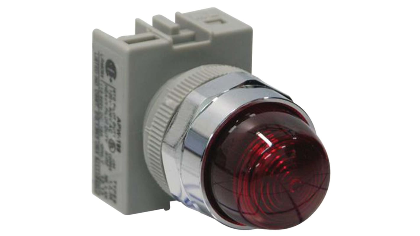 Indicador LED Idec, Rojo, lente enrasada, Ø montaje 22mm, 11mA