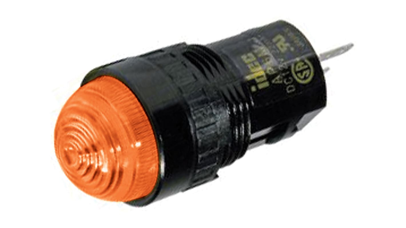 Indicador LED Idec, Naranja, marco Negro, Ø montaje 16.2mm, 24V dc, 11mA