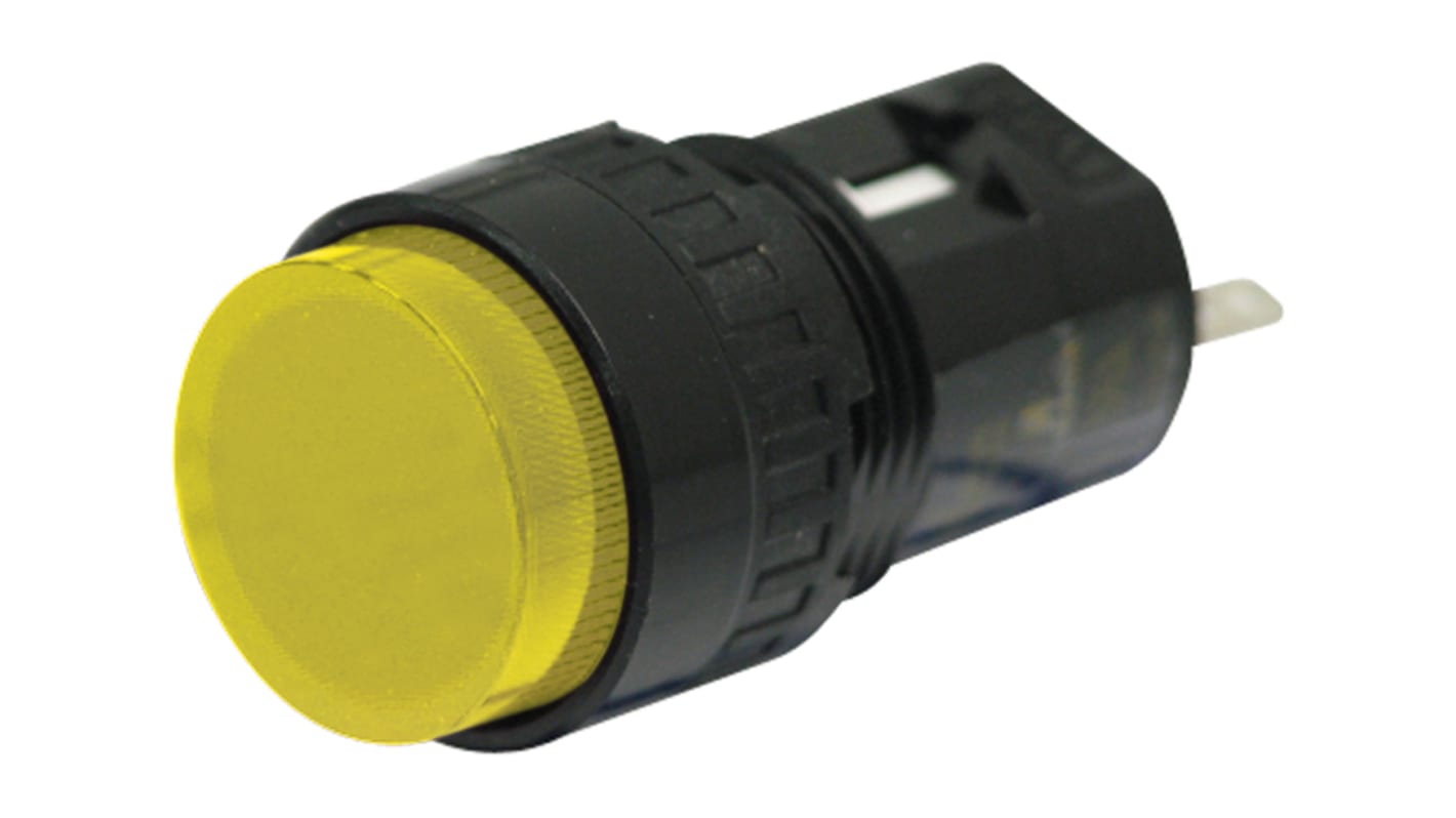 Idec Yellow Indicator, 12V dc, 16.2mm Mounting Hole Size