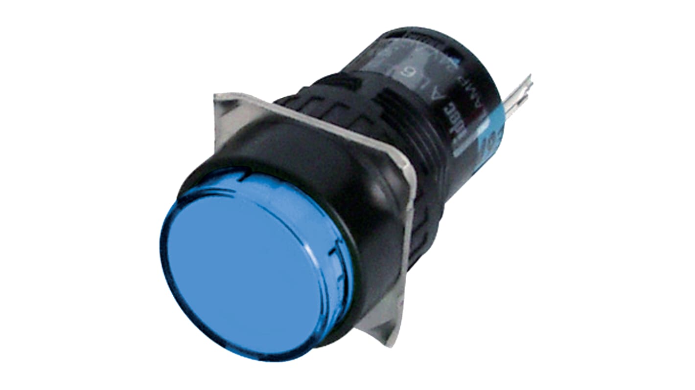 Idec Blue Indicator, 12V, 16mm Mounting Hole Size